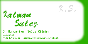 kalman sulcz business card